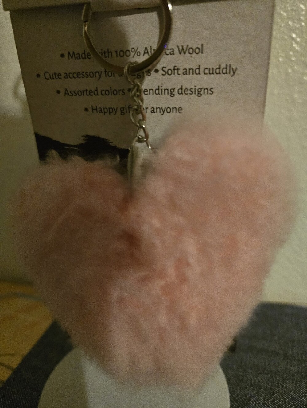 Alpaca Heart Key Chain - Picture 2 of 4